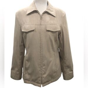 ESPRIT Tan Zip Front Jacket Size: Large